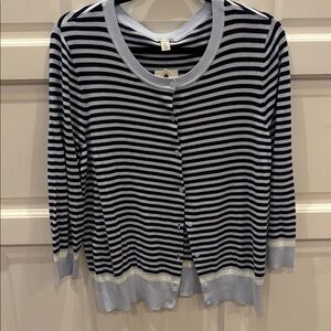 Halogen Navy & Pale Blue Striped Cardigan